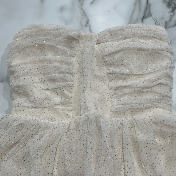 White Dress with Gold Sparkles - Picture 3 of 6